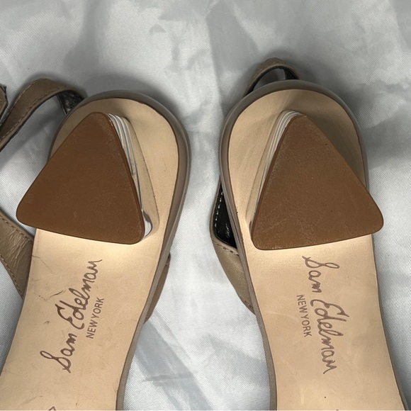 Sam Edelman Snakeskin Slingback Low Metallic Heel Pumps - Size 7 - Picture 6 of 7